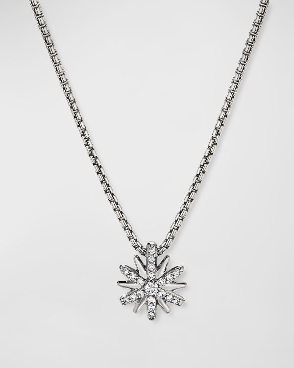 Petite Starburst Diamond Pave Pendant Necklace- sku194231259