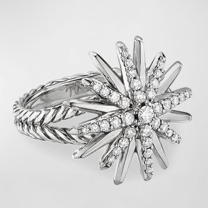 Starburst Ring in Sterling Silver with Diamonds- sku194660565