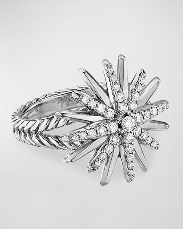 Starburst Ring in Sterling Silver with Diamonds- sku194660565