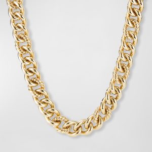 18K Yellow Gold Medium Curb Chain Necklace- sku198093237