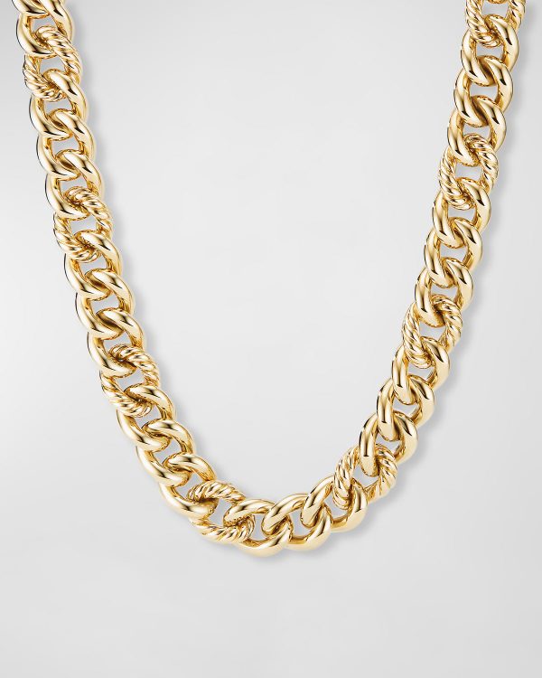 18K Yellow Gold Medium Curb Chain Necklace- sku198093237