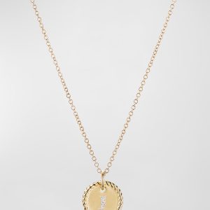 Cable Collectibles Initial J Pendant Necklace with Diamonds in 18K Gold, 10mm, 16-18"L- sku167150406