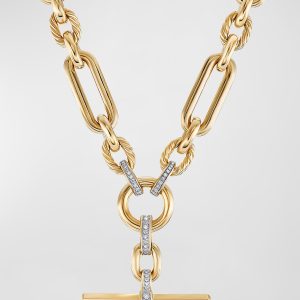 Lexington Chain Necklace with Diamonds in 18K Gold, 9.8mm, 18"L- sku197510018