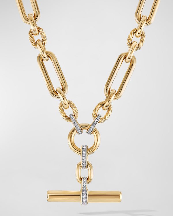 Lexington Chain Necklace with Diamonds in 18K Gold, 9.8mm, 18"L- sku197510018