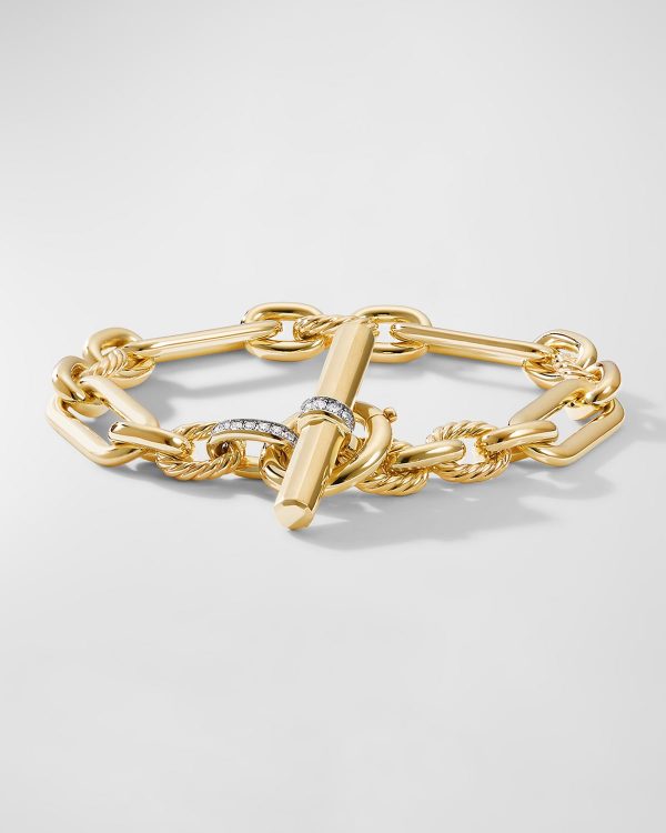 Lexington Chain Bracelet with Diamonds in 18K Gold, 9.8mm Size M- sku197620002