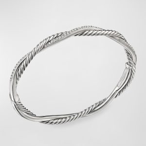 Petite Pave Twisted Wire Bracelet with Diamonds- sku199001719