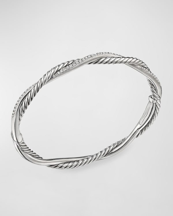Petite Pave Twisted Wire Bracelet with Diamonds- sku199001719