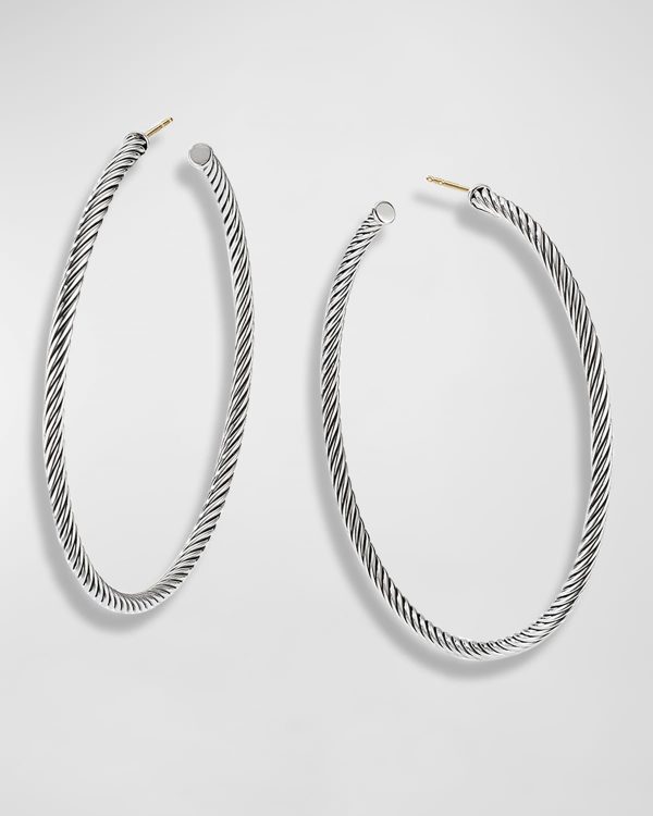 Sculpted Cable Hoop Earrings- sku199010353