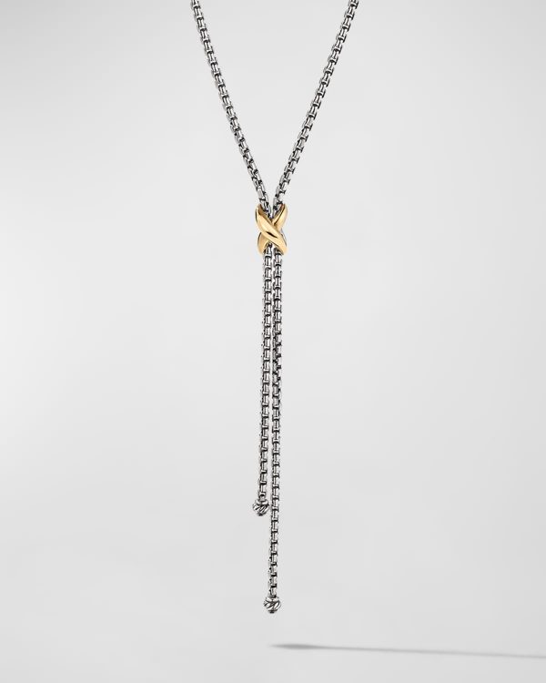 Petite X Lariat Y Necklace with 18K Yellow Gold- sku199001930