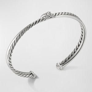 Petite X Center Station Bracelet with Pave Diamonds- sku199001147