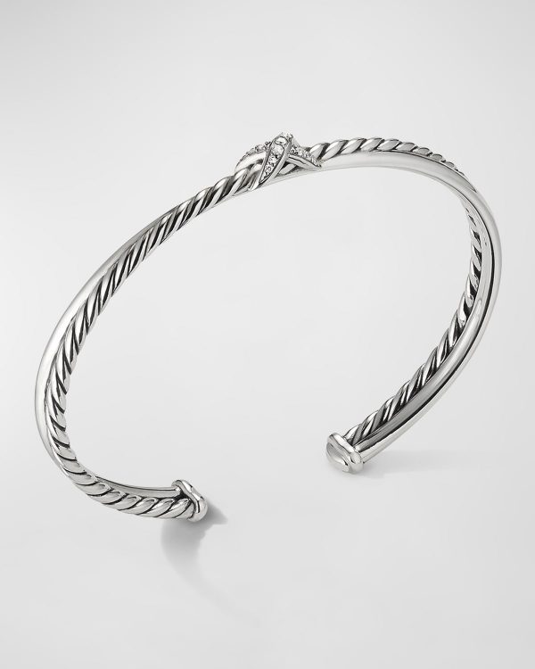 Petite X Center Station Bracelet with Pave Diamonds- sku199001147
