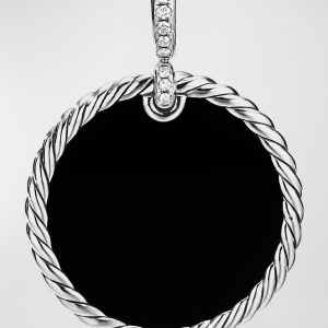 DY Elements Reversible Pendant with Diamonds in Silver, 32mm- sku199010626