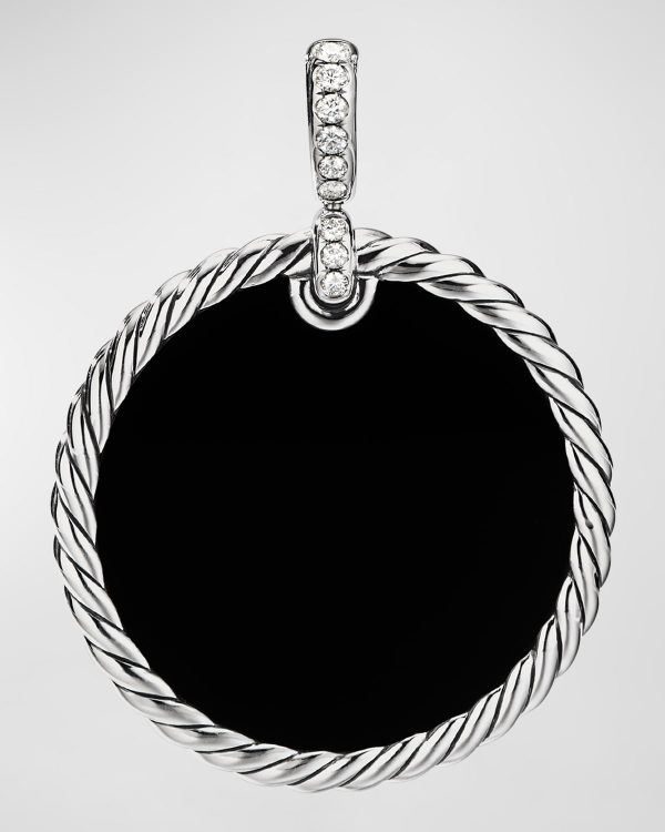 DY Elements Reversible Pendant with Diamonds in Silver, 32mm- sku199010626