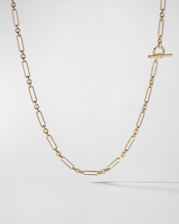 Lexington Chain Necklace with Diamonds in 18K Gold, 4.5mm, 36"L- sku200260107