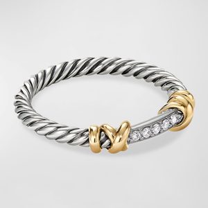 Petite Helena Wrap Ring with Diamonds and 18K Gold in Silver, 44mm- sku223161757