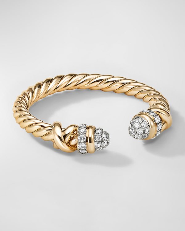 Petite Helena Open Ring with Diamonds in 18K Gold, 2.5mm, Size 5- sku200260163