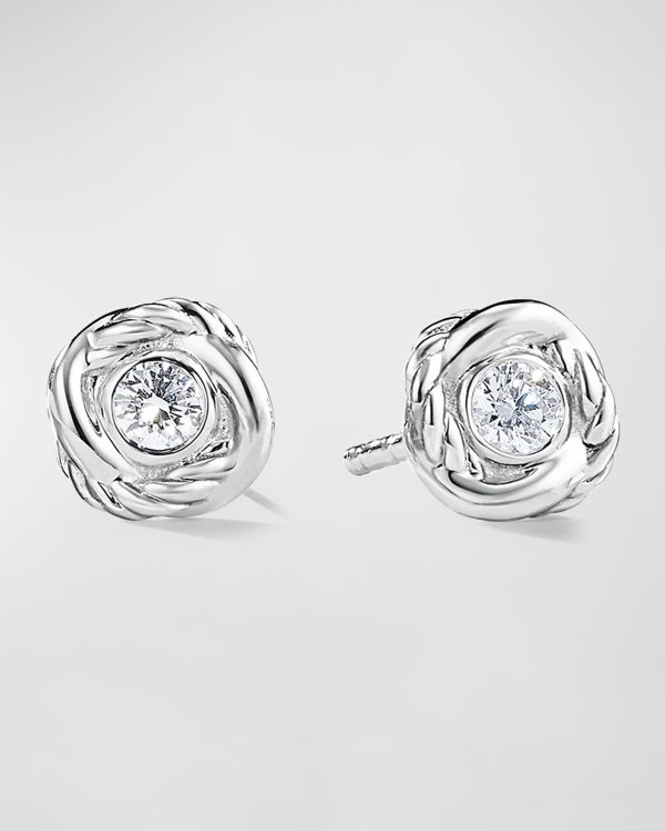 18K White Gold Infinity Diamond Stud Earrings- sku194640029