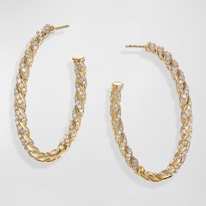 Paveflex Hoop Earrings in 18k Yellow Gold and Diamonds- sku201180039