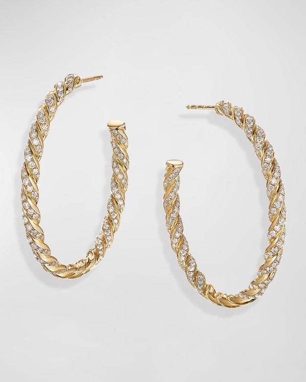 Paveflex Hoop Earrings in 18k Yellow Gold and Diamonds- sku201180039