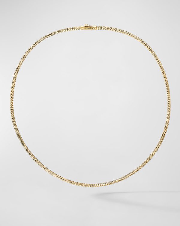 Sculpted Cable Necklace in 18K Yellow Gold, Small- sku202090053