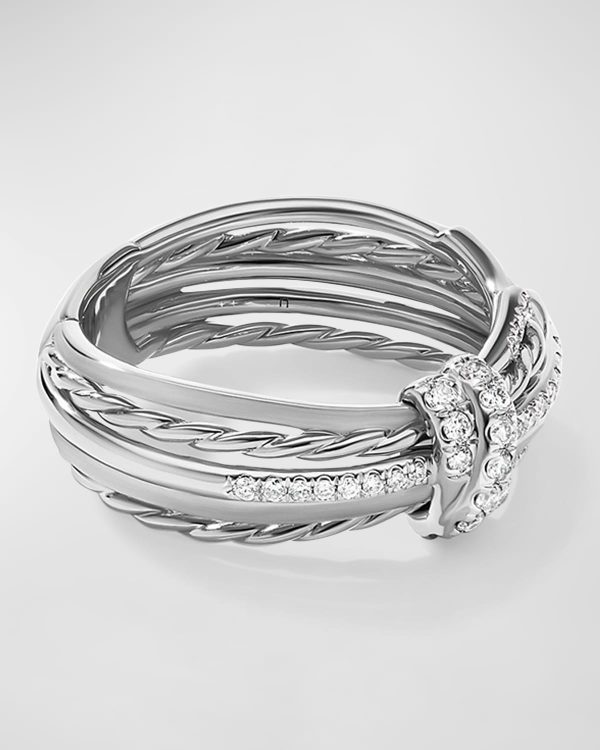 7.5mm Angelika Linear Ring with Diamonds in Sterling Silver- sku206500072