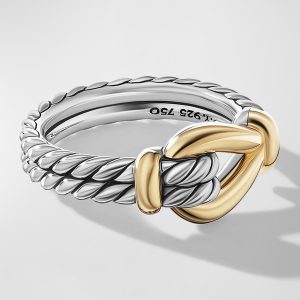 Thoroughbred Loop Ring in Silver with 18K Gold, 9mm- sku207130023