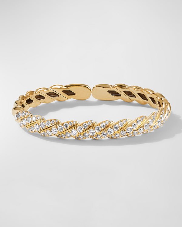 Paveflex Bracelet with Diamonds in 18K Gold, 7.5mm, Size L- sku203050089