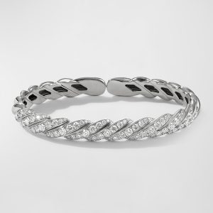 Paveflex Bracelet in 18k White Gold and Diamonds, Size M- sku203060020