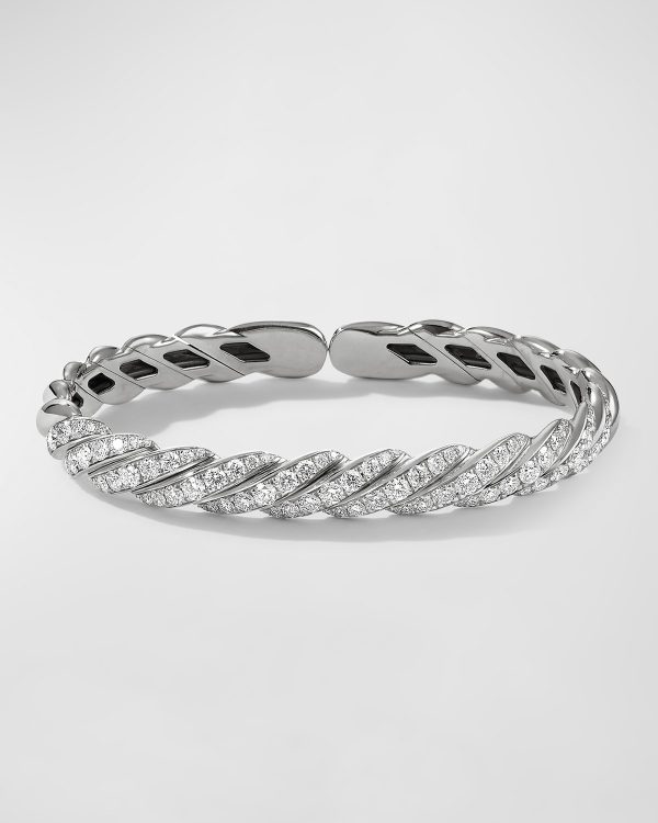 Paveflex Bracelet in 18k White Gold and Diamonds, Size M- sku203060020