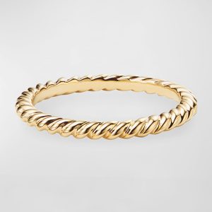 DY Unity Cable Ring in 18K Gold, 2mm, Size 5- sku203360035