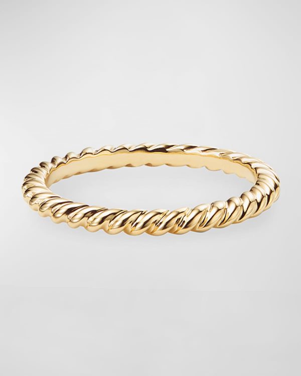 DY Unity Cable Ring in 18K Gold, 2mm, Size 5- sku203360035