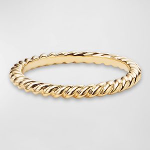 DY Unity Cable Ring in 18K Gold, 2mm, Size 6- sku203160012