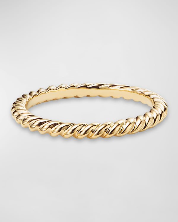 DY Unity Cable Ring in 18K Gold, 2mm, Size 6- sku203160012