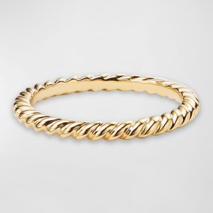 DY Unity Cable Ring in 18K Gold, 2mm, Size 6.5- sku203360021