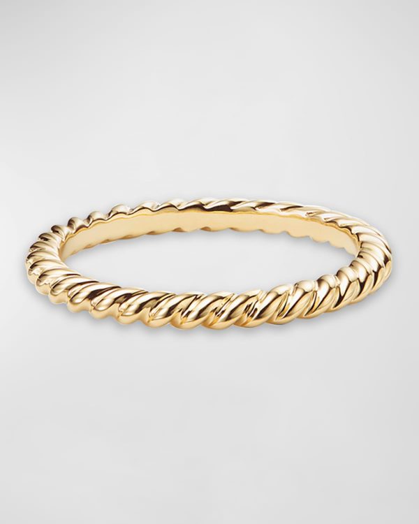 DY Unity Cable Ring in 18K Gold, 2mm, Size 6.5- sku203360021