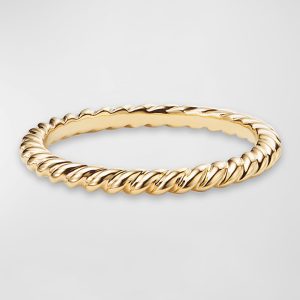 DY Unity Cable Ring in 18K Gold, 2mm, Size 7.5- sku203370070