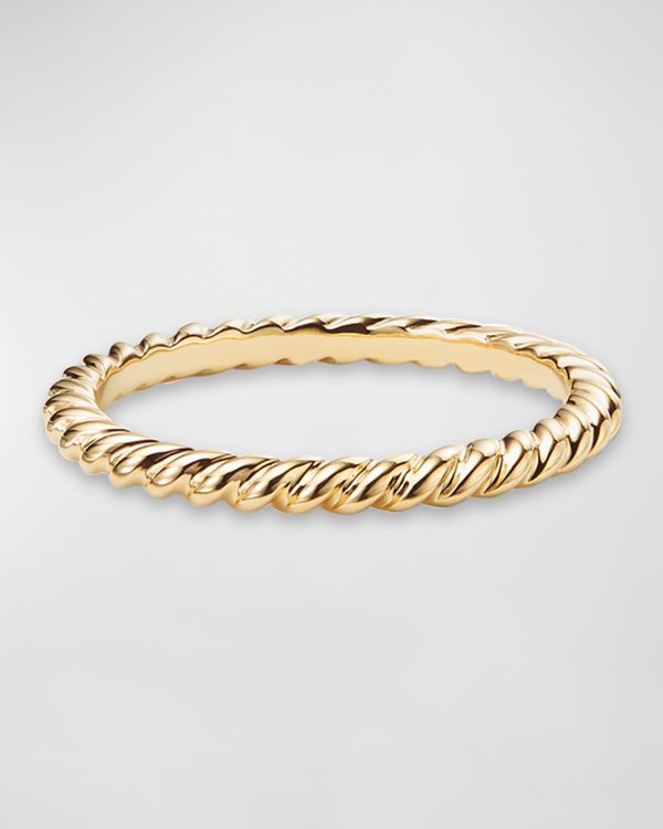 DY Unity Cable Ring in 18K Gold, 2mm, Size 7.5- sku203370070