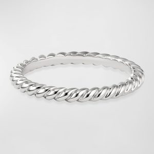 2mm Platinum Cable Wedding Band, Size 8- sku203360019