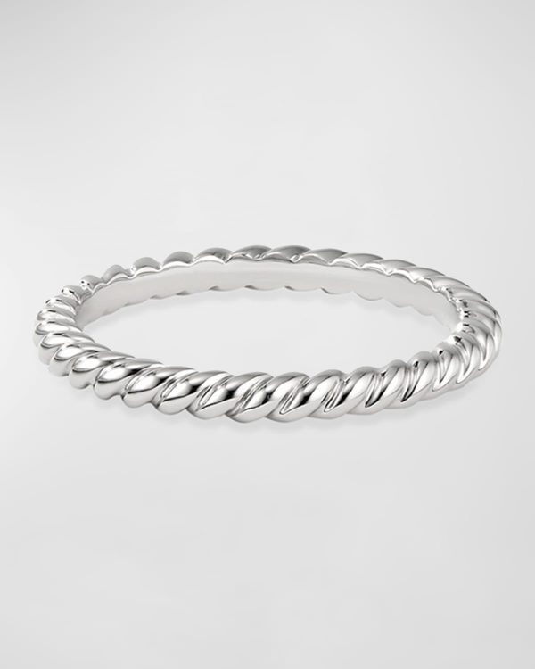2mm Platinum Cable Wedding Band, Size 8- sku203360019