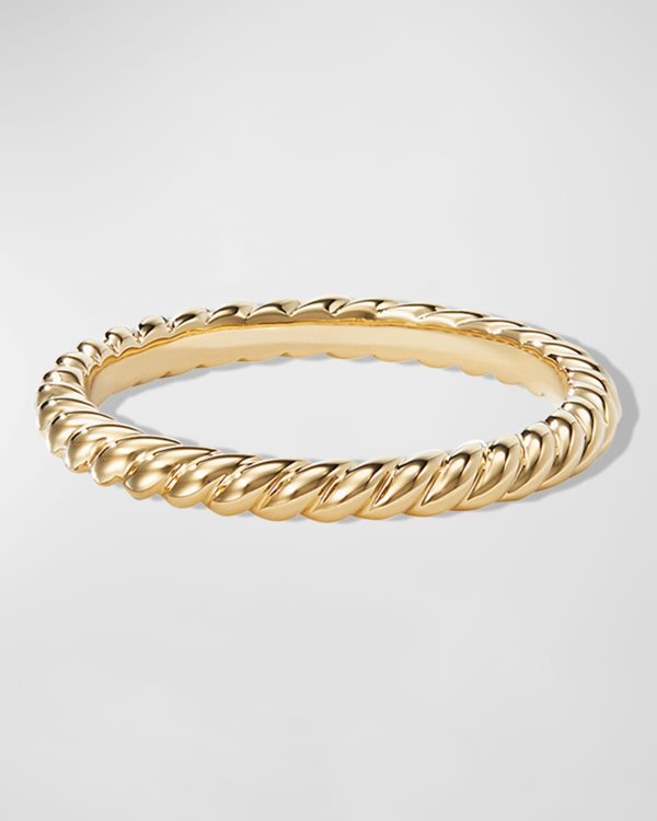DY Unity Cable Ring in 18K Gold, 2.45mm, Size 6- sku203370067