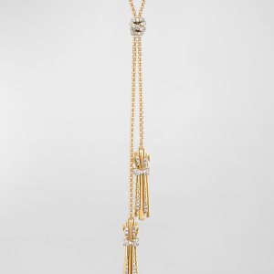 Adjustable Angelika Tassel Necklace with Diamonds and Gold- sku205250025