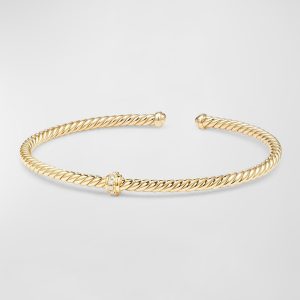 3mm Cablespira Diamond-Station Bracelet in 18k Gold- sku206940201