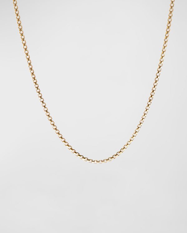 1.7mm Hollow Box Chain Necklace in 18k Gold- sku206940218