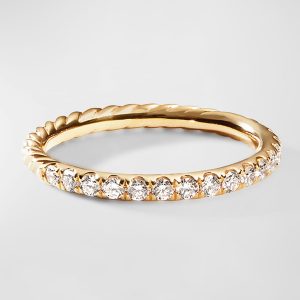 Cable Collectibles Band Ring with Diamonds in 18K Gold, 2mm- sku206940086