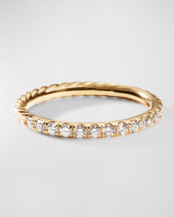 Cable Collectibles Band Ring with Diamonds in 18K Gold, 2mm- sku215830135