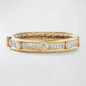 Modern Renaissance Ring with Diamonds in 18K Gold, 4mm, Size 7- sku207730007