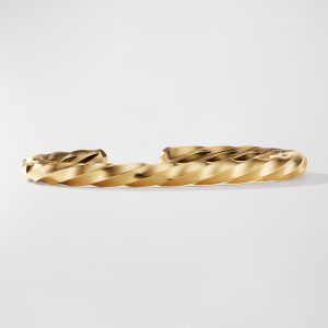 Cable Edge Cuff Bracelet in 18K Gold, 5.5mm, Size M- sku211483032