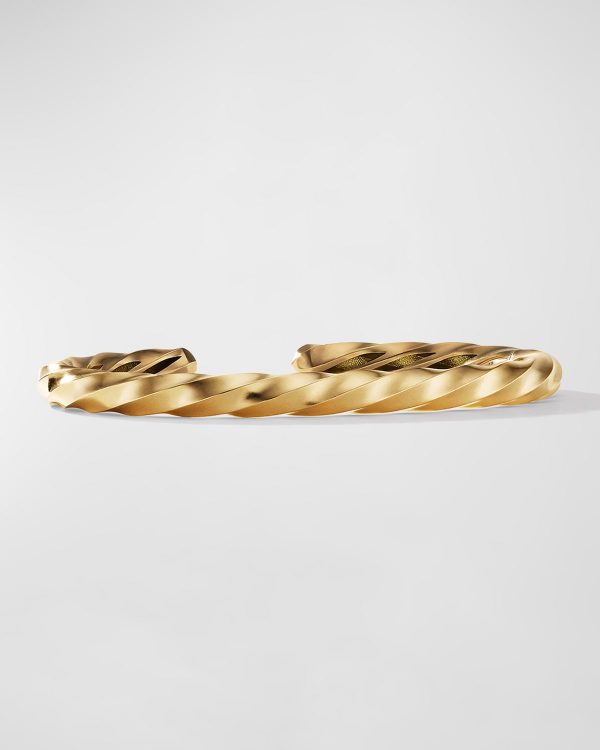 Cable Edge Cuff Bracelet in 18K Gold, 5.5mm, Size M- sku211483032