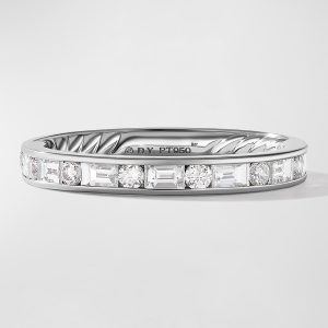 Eden Alternating Baguette Diamond Wedding Band Ring in Platinum, Size 8.5- sku212742497