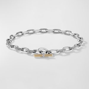 DY Madison Toggle Chain Necklace with 18K Gold in Silver, 11mm, 18-20"L- sku210840875